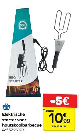 Promoties Elektrische starter voor houtskoolbarbecue - Huismerk - Carrefour  - Geldig van 18/04/2018 tot 30/04/2018 bij Carrefour