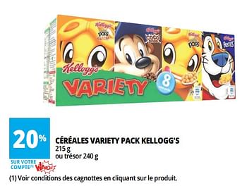 Promotions Céréales variety pack kellogg`s - Kellogg's - Valide de 18/04/2018 à 30/04/2018 chez Auchan Ronq