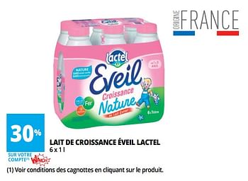 Promotions Lait de croissance éveil lactel - Lactel - Valide de 18/04/2018 à 30/04/2018 chez Auchan Ronq