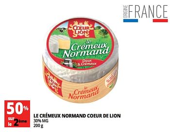 Promotions Le crémeux normand coeur de lion - Coeur de Lion - Valide de 18/04/2018 à 30/04/2018 chez Auchan Ronq