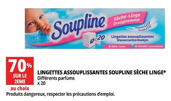Promotions Lingettes assouplissantes soupline sèche linge - Soupline - Valide de 18/04/2018 à 30/04/2018 chez Auchan Ronq