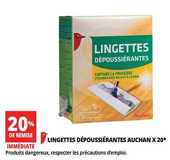 Promotions Lingettes dépoussiérantes auchan x 20 - Produit Maison - Auchan Ronq - Valide de 18/04/2018 à 30/04/2018 chez Auchan Ronq