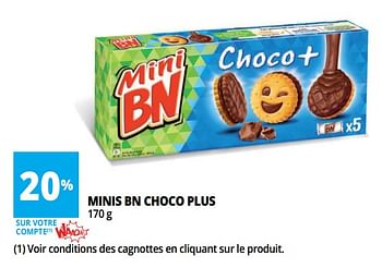 Promotions Minis bn choco plus - BN - Valide de 18/04/2018 à 30/04/2018 chez Auchan Ronq