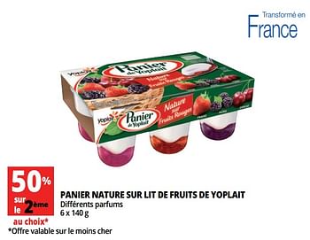 Promotions Panier nature sur lit de fruits de yoplait diférents parfums - Yoplait - Valide de 18/04/2018 à 30/04/2018 chez Auchan Ronq