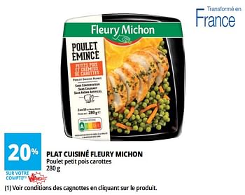 Promotions Plat cuisiné fleury michon poulet petit pois carottes - Fleury Michon - Valide de 18/04/2018 à 30/04/2018 chez Auchan Ronq