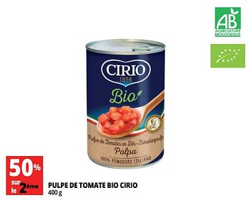 Promotions Pulpe de tomate bio cirio - CIRIO - Valide de 18/04/2018 à 30/04/2018 chez Auchan Ronq