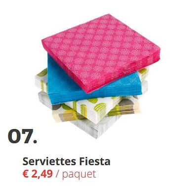 Promotions Serviettes fiesta - Produit Maison - Ava - Valide de 11/04/2018 à 29/06/2018 chez Ava