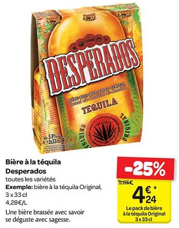 Promotions Bière à la téquila desperados - Desperados - Valide de 18/04/2018 à 30/04/2018 chez Carrefour