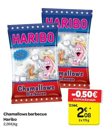 Promotions Chamallows barbecue haribo - Haribo - Valide de 18/04/2018 à 30/04/2018 chez Carrefour