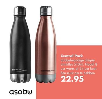 Promoties Central park dubbelwandige chique drinkfles - Asobu - Geldig van 18/04/2018 tot 31/05/2018 bij Multi Bazar