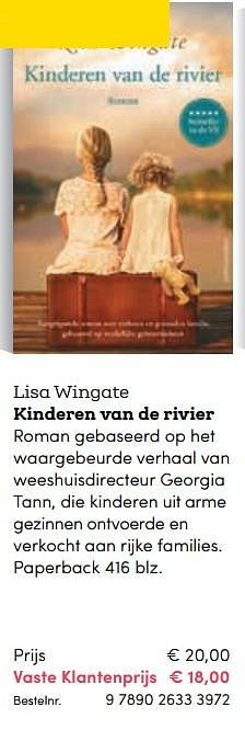 Promoties Lisa wingate kinderen van de rivier - Huismerk - BookSpot - Geldig van 16/04/2018 tot 30/06/2018 bij BookSpot