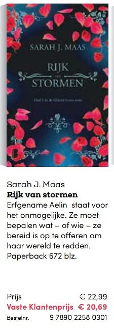 Promoties Sarah j. maas rijk van stormen - Huismerk - BookSpot - Geldig van 16/04/2018 tot 30/06/2018 bij BookSpot