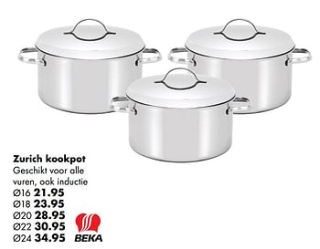 Promoties Zurich kookpot - Beka - Geldig van 18/04/2018 tot 31/05/2018 bij Multi Bazar
