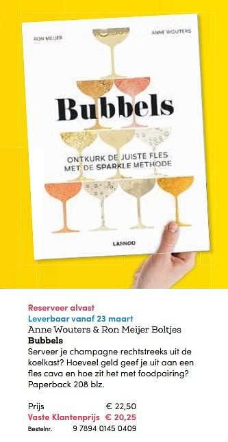 Promoties Anne wouters + ron meijer boltjes bubbels - Huismerk - BookSpot - Geldig van 16/04/2018 tot 30/06/2018 bij BookSpot