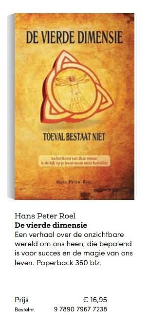 Promotions Hans peter roel de vierde dimensie - Huismerk - BookSpot - Valide de 16/04/2018 à 30/06/2018 chez BookSpot