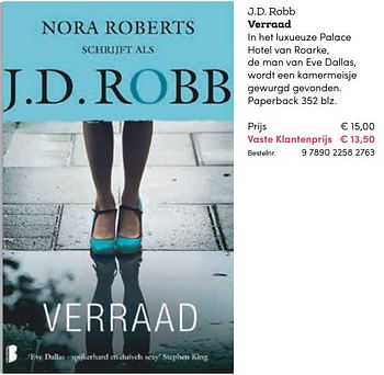 Promotions J.d. robb verraad - Huismerk - BookSpot - Valide de 16/04/2018 à 30/06/2018 chez BookSpot