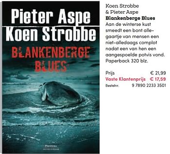 Promoties Koen strobbe + pieter aspe blankenberge blues - Huismerk - BookSpot - Geldig van 16/04/2018 tot 30/06/2018 bij BookSpot