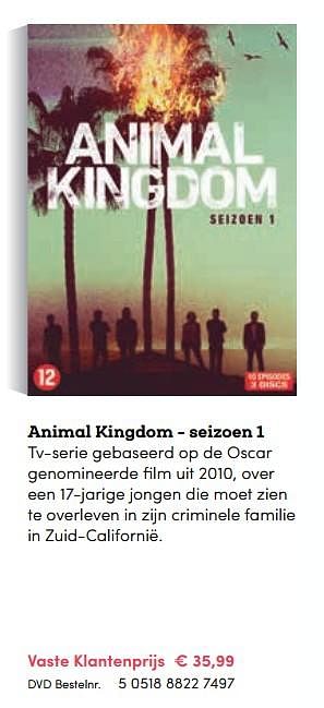Promoties Animal kingdom - seizoen 1 - Huismerk - BookSpot - Geldig van 16/04/2018 tot 30/06/2018 bij BookSpot