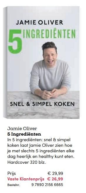 Promoties Jamie oliver 5 ingrediënten - Huismerk - BookSpot - Geldig van 16/04/2018 tot 30/06/2018 bij BookSpot