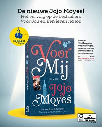 Promoties Jojo moyes voor mij - Huismerk - BookSpot - Geldig van 16/04/2018 tot 30/06/2018 bij BookSpot