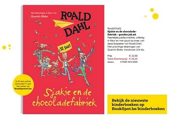 Promoties Roald dahl sjakie en de chocolade - fabriek - gouden jub.ed - Huismerk - BookSpot - Geldig van 16/04/2018 tot 30/06/2018 bij BookSpot