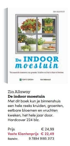 Promoties Zia allaway de indoor moestuin - Huismerk - BookSpot - Geldig van 16/04/2018 tot 30/06/2018 bij BookSpot
