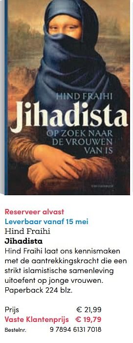 Promoties Hind fraihi jihadista - Huismerk - BookSpot - Geldig van 16/04/2018 tot 30/06/2018 bij BookSpot