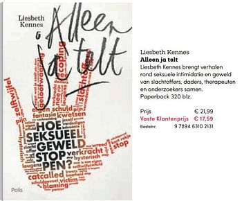 Promoties Liesbeth kennes alleen ja telt - Huismerk - BookSpot - Geldig van 16/04/2018 tot 30/06/2018 bij BookSpot