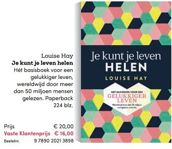Promoties Louise hay je kunt je leven helen - Huismerk - BookSpot - Geldig van 16/04/2018 tot 30/06/2018 bij BookSpot
