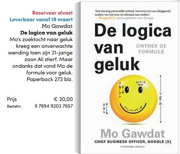 Promoties Mo gawdat de logica van geluk - Huismerk - BookSpot - Geldig van 16/04/2018 tot 30/06/2018 bij BookSpot