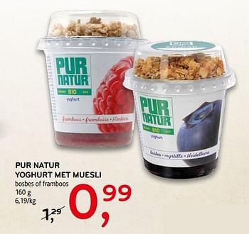 Promoties Pur natur yoghurt met muesli - Pur Natur - Geldig van 18/04/2018 tot 01/05/2018 bij C&B