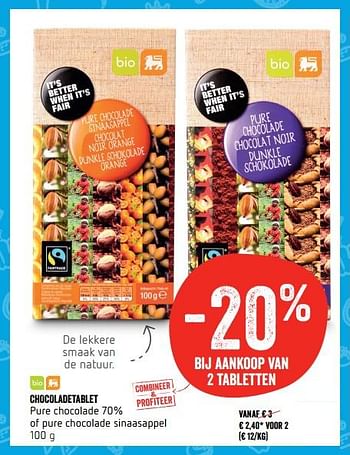 Promotions Chocoladetablet - Produit Maison - Delhaize - Valide de 19/04/2018 à 25/04/2018 chez Delhaize