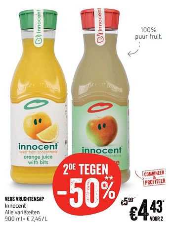 Promoties Vers vruchtensap innocent - Innocent - Geldig van 19/04/2018 tot 25/04/2018 bij Delhaize