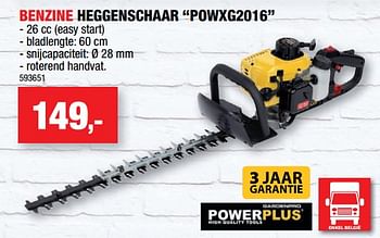Promotions Powerplus benzine heggenschaar powxg2016 - Powerplus - Valide de 18/04/2018 à 29/04/2018 chez Hubo