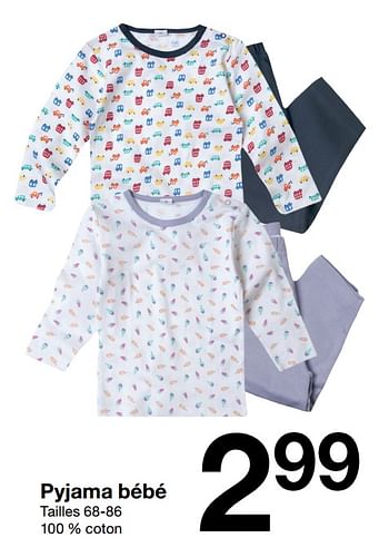 Promotions Pyjama bébé - Produit maison - Zeeman  - Valide de 21/04/2018 à 05/05/2018 chez Zeeman