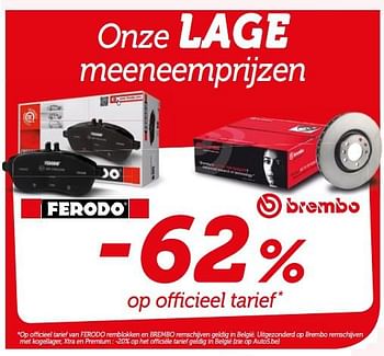 Promoties - 62% op officieel tarief ferodo en brombo - Huismerk - Auto 5  - Geldig van 23/04/2018 tot 21/05/2018 bij Auto 5