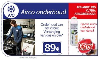 Promoties Airco onderhoud - Huismerk - Auto 5  - Geldig van 23/04/2018 tot 21/05/2018 bij Auto 5