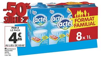 Promoties Lait vitamine d demi-ecrémé lactel - Lactel - Geldig van 17/04/2018 tot 28/04/2018 bij Géant Casino