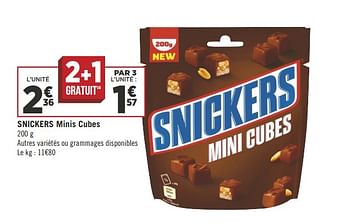 Promotions Snickers minis cubes - Snickers - Valide de 17/04/2018 à 28/04/2018 chez Géant Casino