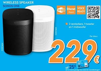 Promoties Wireless speaker sonos one - Sonos - Geldig van 23/04/2018 tot 24/05/2018 bij Krefel