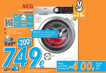 Promoties Aeg wasmachine l8fec96s - AEG - Geldig van 23/04/2018 tot 24/05/2018 bij Krefel