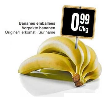 Promoties Bananes emballées verpakte bananen - Huismerk - Cora - Geldig van 24/04/2018 tot 30/04/2018 bij Cora