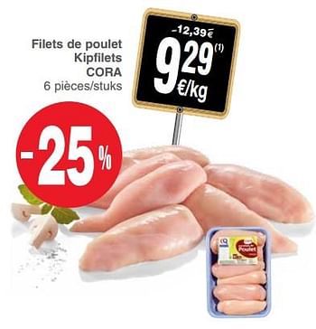 Promoties Filets de poulet kipfilets cora - Huismerk - Cora - Geldig van 24/04/2018 tot 30/04/2018 bij Cora