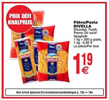 Promoties Pâtes-pasta divella - Divella - Geldig van 24/04/2018 tot 30/04/2018 bij Cora