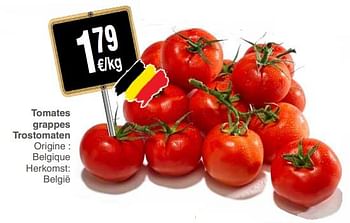 Promoties Tomates grappes trostomaten - Huismerk - Cora - Geldig van 24/04/2018 tot 30/04/2018 bij Cora
