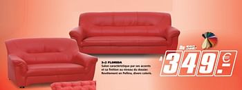 Promotions 3+2 florida - Produit maison - Seats and Sofas - Valide de 23/04/2018 à 01/05/2018 chez Seats and Sofas