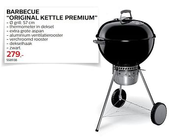 Promoties Barbecue original kettle premium - Weber - Geldig van 28/03/2018 tot 30/06/2018 bij Hubo