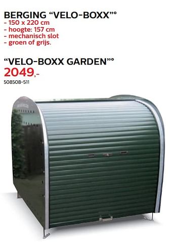 Promoties Berging velo-boxx garden - Merk onbekend - Geldig van 28/03/2018 tot 30/06/2018 bij Hubo