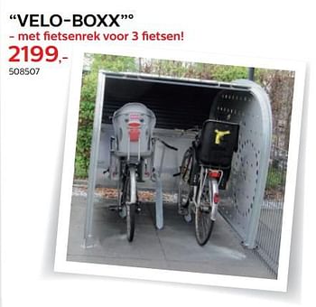 Promoties Berging velo-boxx - Merk onbekend - Geldig van 28/03/2018 tot 30/06/2018 bij Hubo
