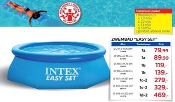 Promotions Zwembad easy set - Intex - Valide de 28/03/2018 à 30/06/2018 chez Hubo
